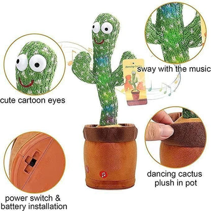 Musical Dancing Cactus Toy with LED Lights