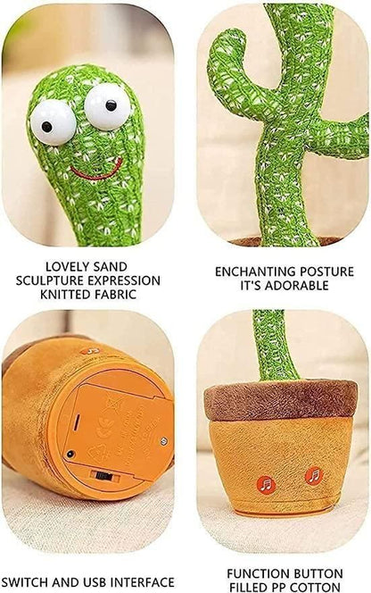 Musical Dancing Cactus Toy with LED Lights