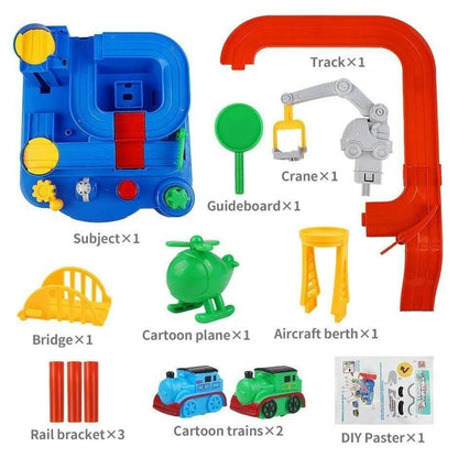 Educational 3-in-1 Vehicle Playset – Race Track, Parking & Crane Fun