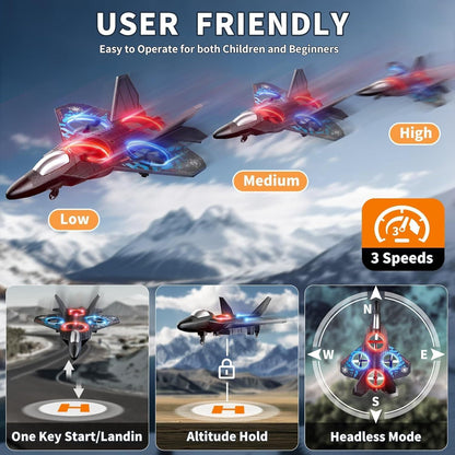 High-Speed RC Fighter Jet with LED Lights