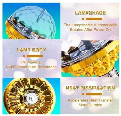 360° Rotating Crystal Disco LED Light with Holder