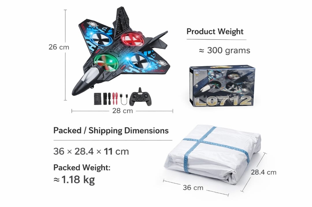 High-Speed RC Fighter Jet with LED Lights