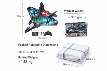 High-Speed RC Fighter Jet with LED Lights